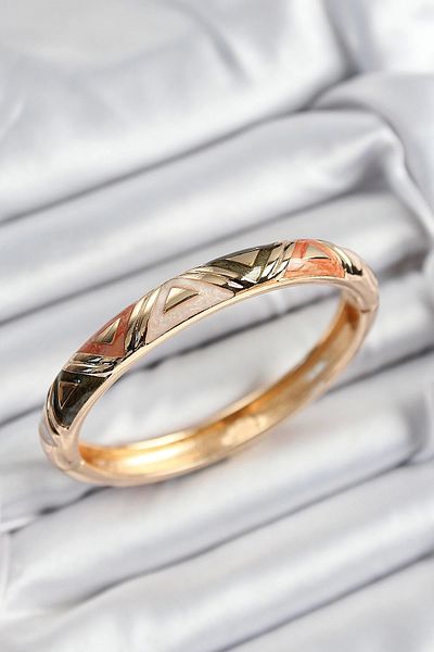 NETWORK ART Bfs Mineli Brass Mixed Triangle Motif Gold Color Women's Handcuffs