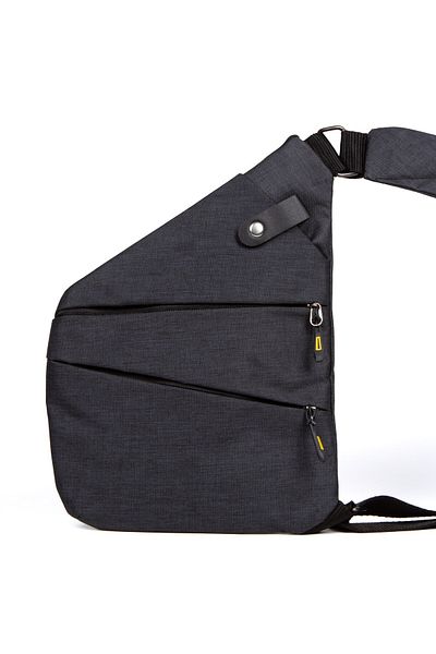 Newish Polo Saddlebag Linen Fabric Cross Chest and Shoulder Bag New121 - Black