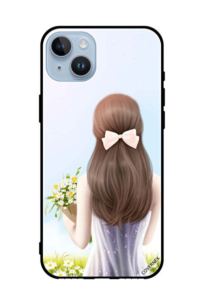 Covernex غطاء حماية لهاتف Apple iPhone 14 Plus فتاة جميلة تحمل الزهور