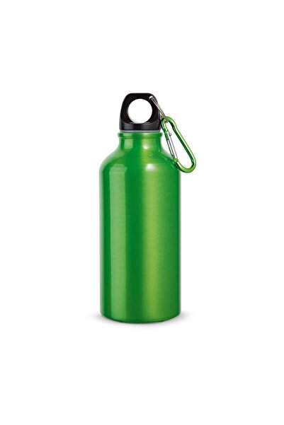 dalimag Aluminum Sports Bottle with Carabiner, 400 ml, Green, Dalimag