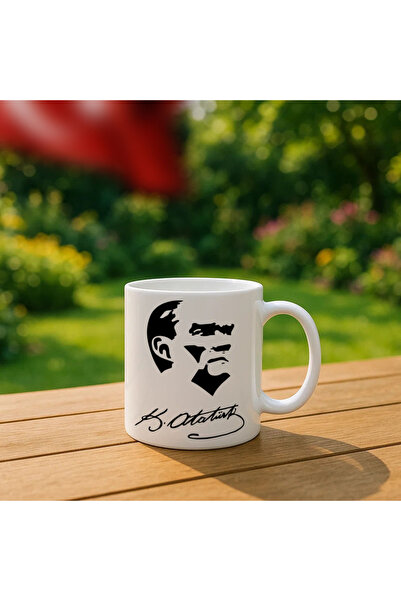 Borambalaj كوب أبيض بتصميم أتاتورك