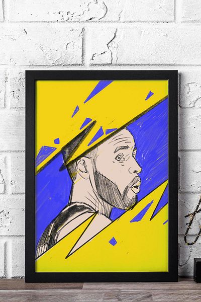 Saturn Pictură înrămată de Stephen Curry - Pictură poster NBA de baschet