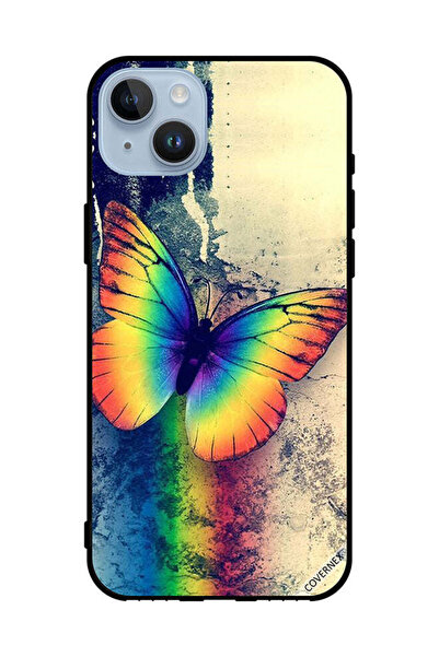 Covernex غطاء حماية لهاتف Apple iPhone 14 Plus بتصميم فراشة قوس قزح عتيقة