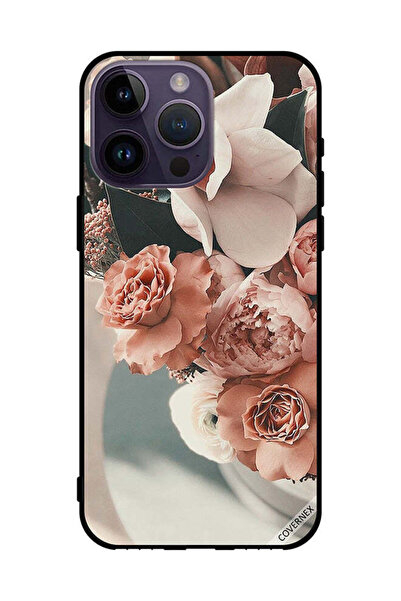 Covernex غطاء حماية لهاتف أبل آيفون 14 برو ماكس - باقة زهور الخوخ