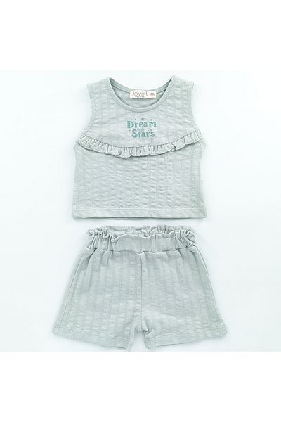 Joviel Baby Girl Tank Top Shorts Set with Ruffles