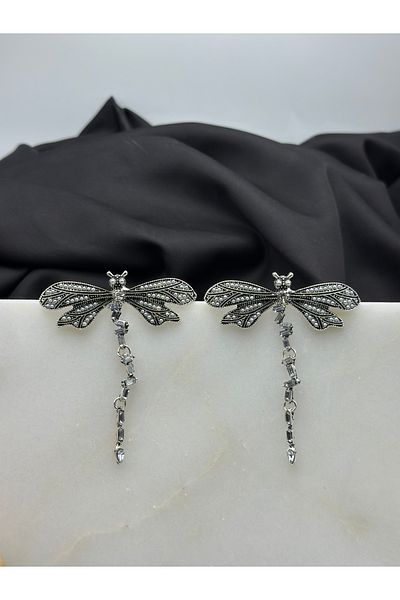 Duéra Silver Dragonfly Figured Brand Model Design Dangle Earrings