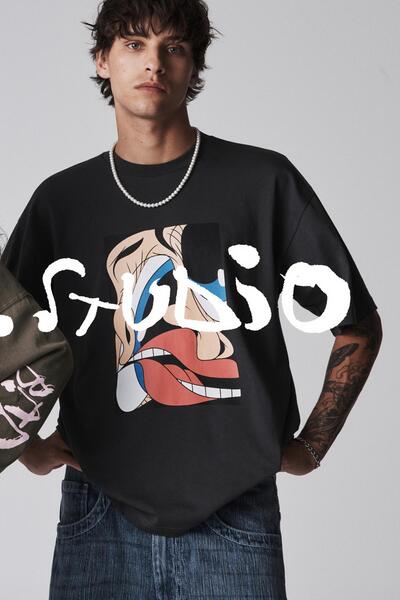 Pull & Bear Siyah Bráulio Amado Tişört