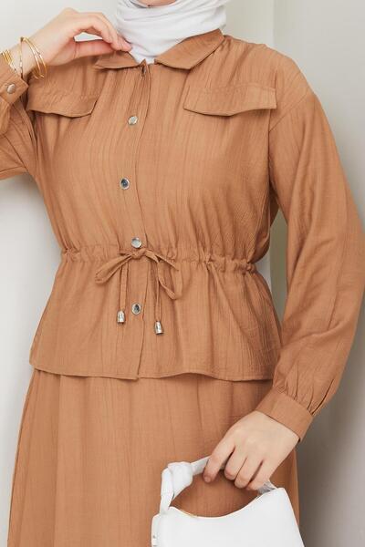 bm bessomoda fashion boutique Women's Waist Tunnel Shirt and Skirt Suit