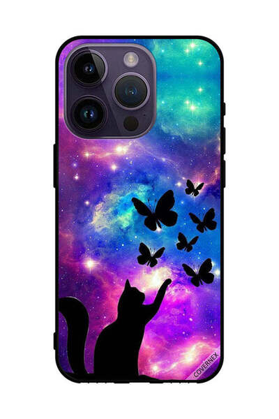 Covernex غطاء حماية لهاتف Apple iPhone 14 Pro - قطة وفراشات