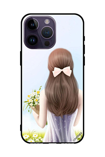 Covernex غطاء حماية لهاتف Apple iPhone 14 Pro Max فتاة جميلة تحمل الزهور