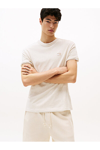 Tommy Hilfiger Erkek Bej S/S Tişört