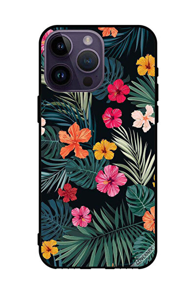 Covernex غطاء حماية لهاتف أبل آيفون 14 برو ماكس - زهور متعددة الألوان وريش داكن