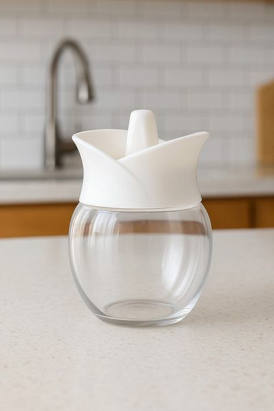 CMT Glass sugar bowl