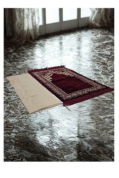 smart home Modern Design Padded Prayer Rug with Cover - Rug size: 110*70 cm, Sheet size: 250*200 cm