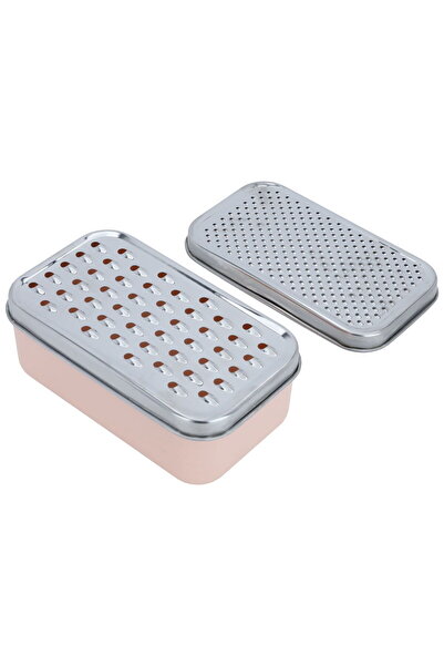 Generic Alsaif Gallery Grater with Steel Box, Rectangle, 3 Pieces - Pink
