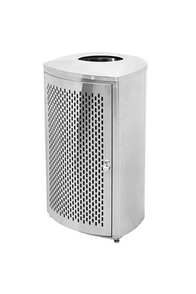 EKO Trash Can, Punch Holes, Stainless Steel Matt finish with plastic liner - 35 Liters