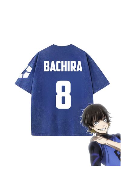 Touz Μπλε κλειδί Μπλε Anime Unisex Oversize Vintage T-shirt