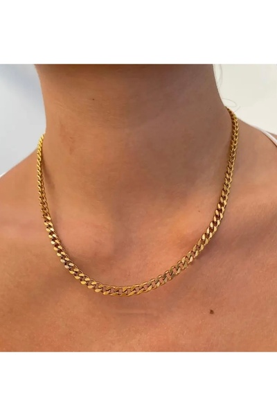 derokas 316 L Steel Elegant Stylish Gold Color Necklace Simple Knitted Model