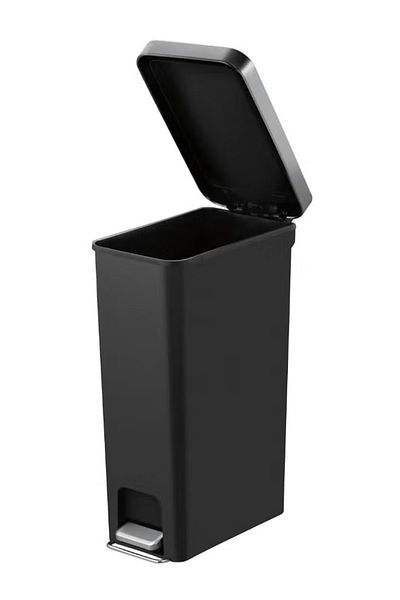EKO HANA SLIM 40L Step Trash Can – Matte Black, Soft-Close Lid, Fingerprint-Resistant, Narrow Pedal Bin