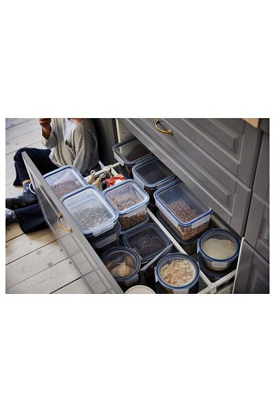 IKEA Food container with lid, round/plastic, 750 ml 3 pack