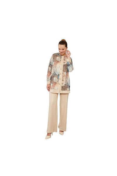 Levidor Ethnic Pattern Chiffon Tunic Set