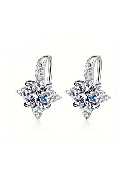 OEM Cercei stea din argint cu diamante moissanite
