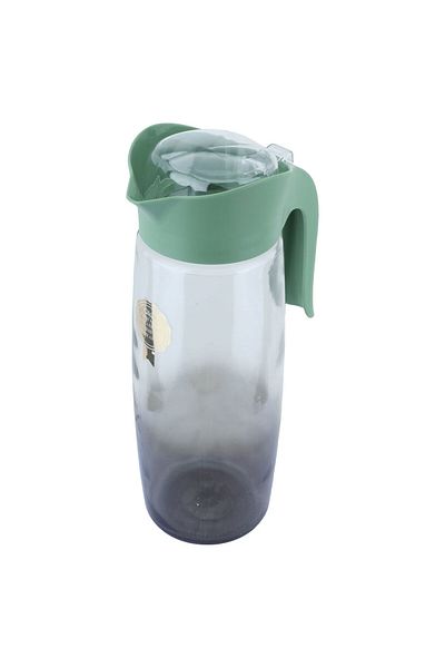 Alsaif Gallery Transparent Glass Jug Alsaif Gallery, 1 Liter, Plastic Handle - Green