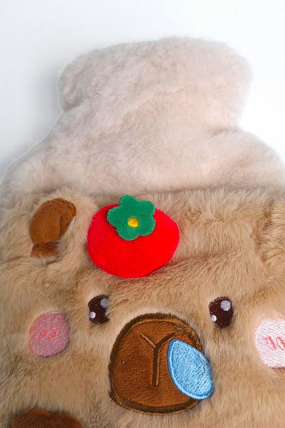 YOYOSO Hot Water Bag with Cute Capybara Figure Beige 800ml