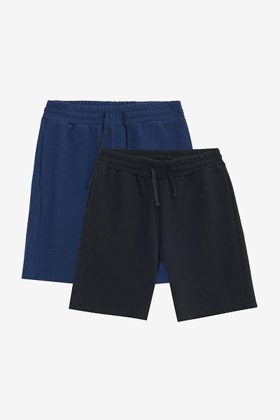 AC&Co / Altınyıldız Classics Ανδρικό πλεκτό σορτς Navy Blue-Black 2 Pack βαμβακερό πλεκτό σορτς με πλαϊνές τσέπες