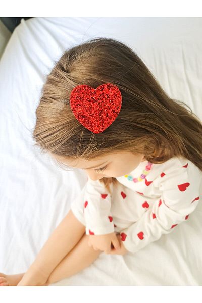 COLORFULLCLİPS Glitter Heart Citcit Buckle
