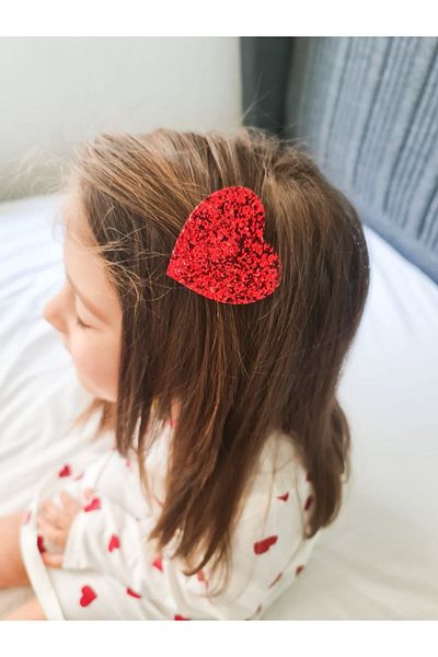 COLORFULLCLİPS Glitter Heart Citcit Buckle