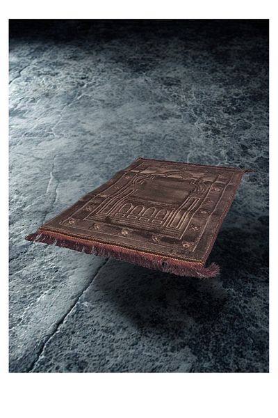 smart home Luxury Padded and Embroidered Prayer Rug, Insulated and Padded Indoor Prayer Rug 120*80*4cm