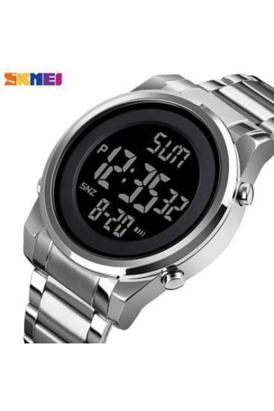 Mekanik store Skmei 1611 Dijit Dial Men's Wrist Watch Metal Cord Silver Color