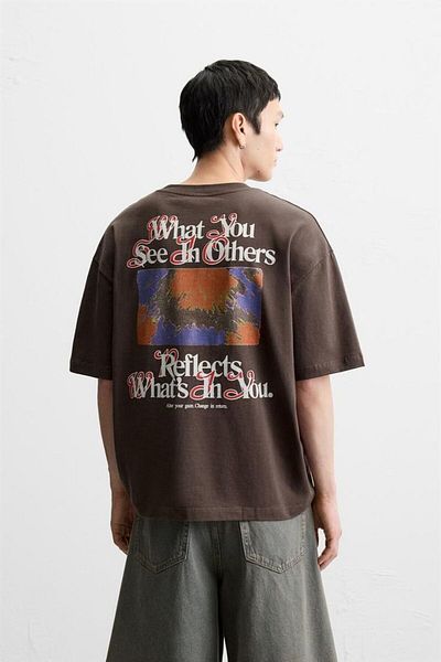 ACTIVE MODA -Men's Cotton Printed What You See in Others Tshirt Oversize Big Size