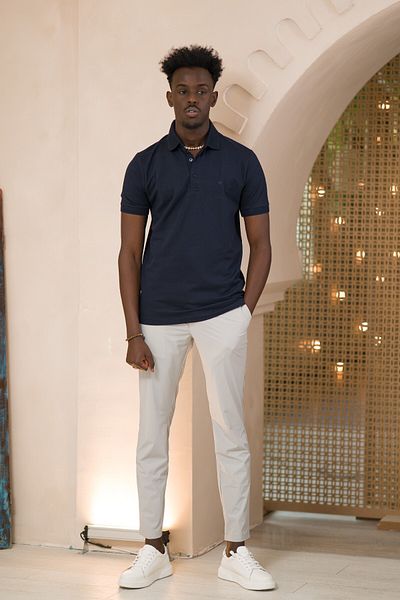 Paul Martin Πλεκτό μπλουζάκι Polo Neck Regular Fit από βαμβάκι και λύκρα