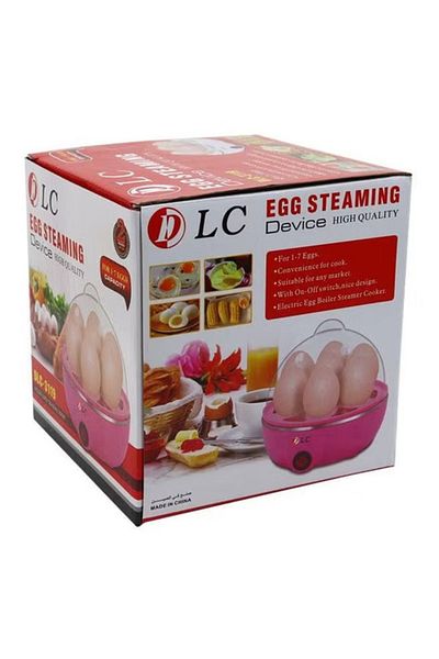 DLC Egg Steamer – 350 W Electric Egg Cooker for 7 Eggs, with Measuring Cup (Pink)