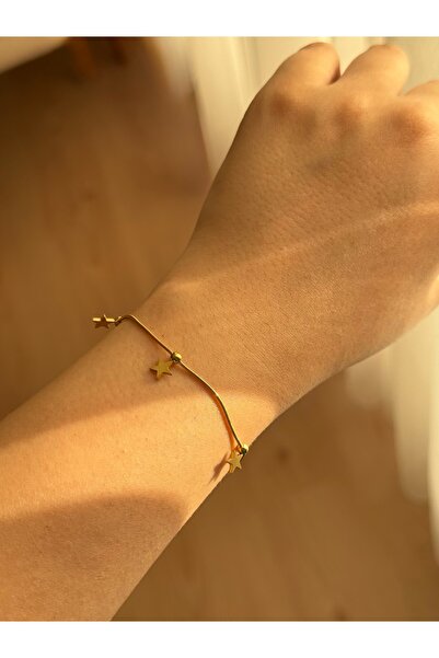 Vola Collection سوار نسائي من الفولاذ الذهبي الأنيق المرصع بالنجوم