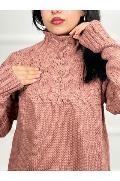 RACE FASHİON Half Turtleneck Hair Knit Knitted Sweater Rc8201