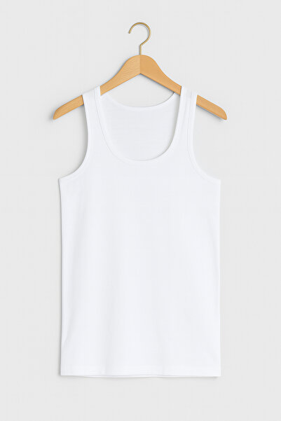 Lienna Men's 50% Cotton-50% Modal Classic White 6-Pack Undershirts L2İk1L1Kk2E.6Li