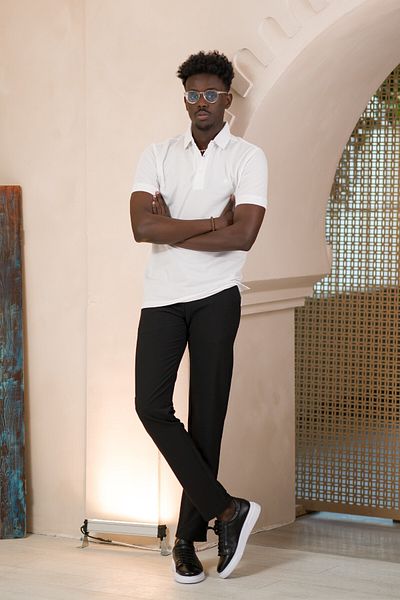 Paul Martin Πλεκτό μπλουζάκι Polo Neck Regular Fit από βαμβάκι και λύκρα