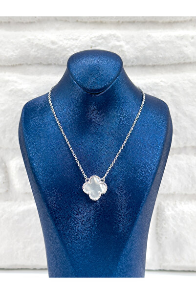 Livora Jewelry 925 Ayar Gümüş Tekli Yonca Taşlı Kadın Kolye – Günlük Şıklık