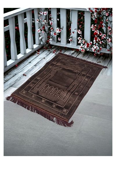 smart home Luxury Padded and Embroidered Prayer Rug, Insulated and Padded Indoor Prayer Rug 120*80*4cm