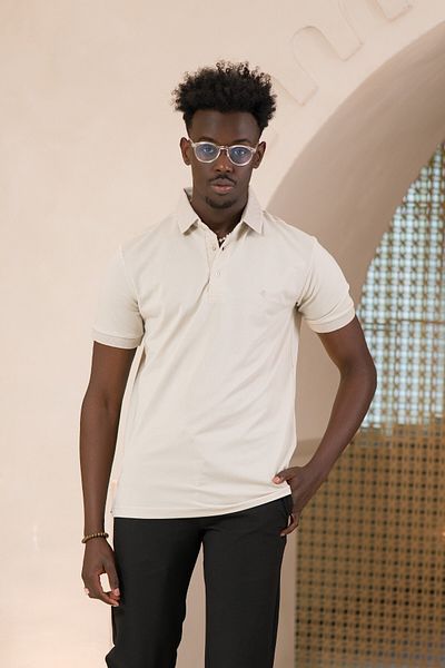 Paul Martin Πλεκτό μπλουζάκι Polo Neck Regular Fit από βαμβάκι και λύκρα