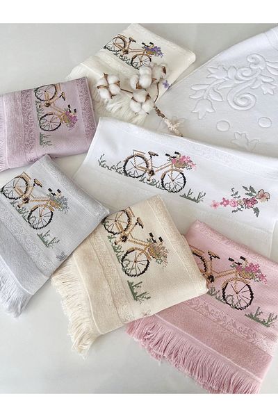 sarra Mysoft 50X90 Colorful Embroidered Towel - Bike