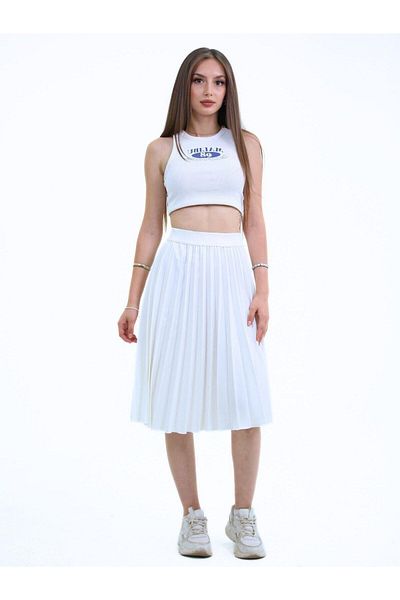 PAWWY Soley Pleated Mini Midi Skirt