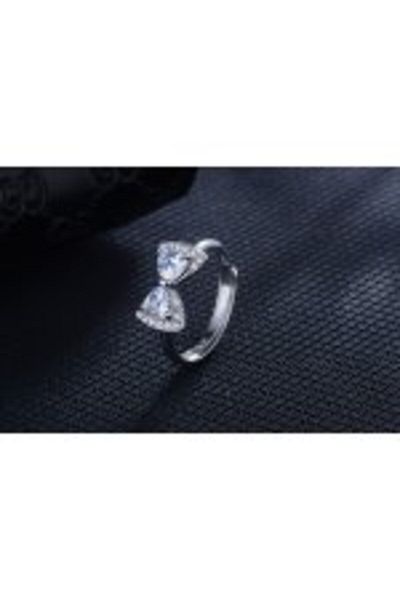 Kelan Adjustable silver ring with elegant Bowknot Crystal – Kelan Jewelry