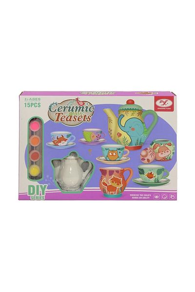 rexa Ceramic Painting Tea Pot And Cups - 15Ppcs