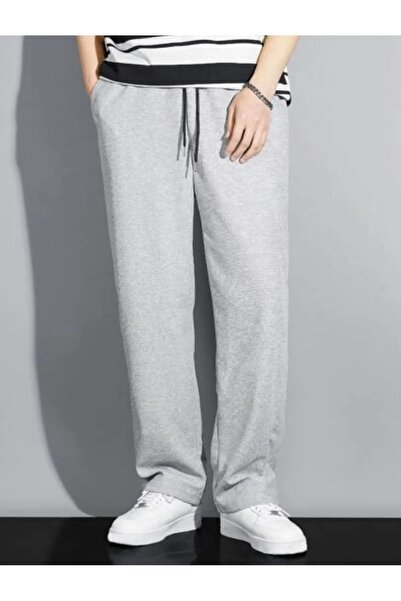 JustBS Pantaloni de trening gri pentru bărbați