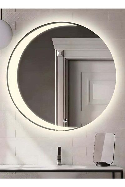 Taimi 50CM Framless Bathroom Mirror with 3-Levels Front LED Hilal Shape LED , Wall Mirror, Makup Mirror