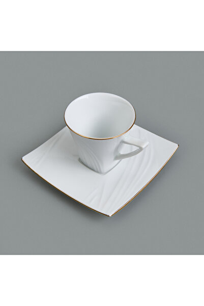 2A ipek hamam kesesi İpek Gold Line 12 Piece Coffee Cup Set - White